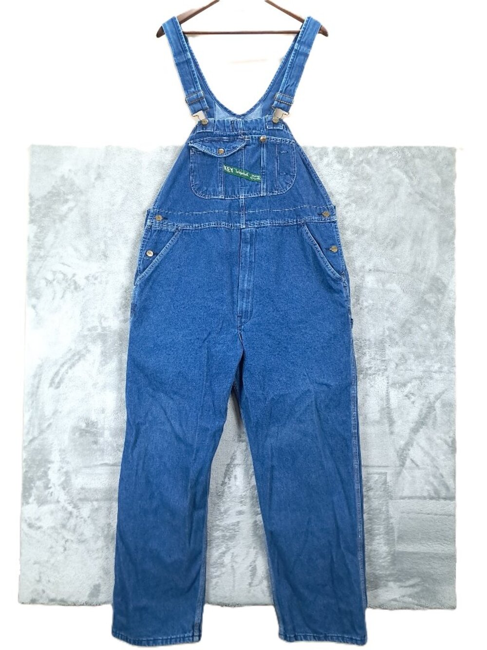 Key Bib Overall Men 40x30 Blue Denim Workwear Imperial Aristocrat 272.42 Zip Fly